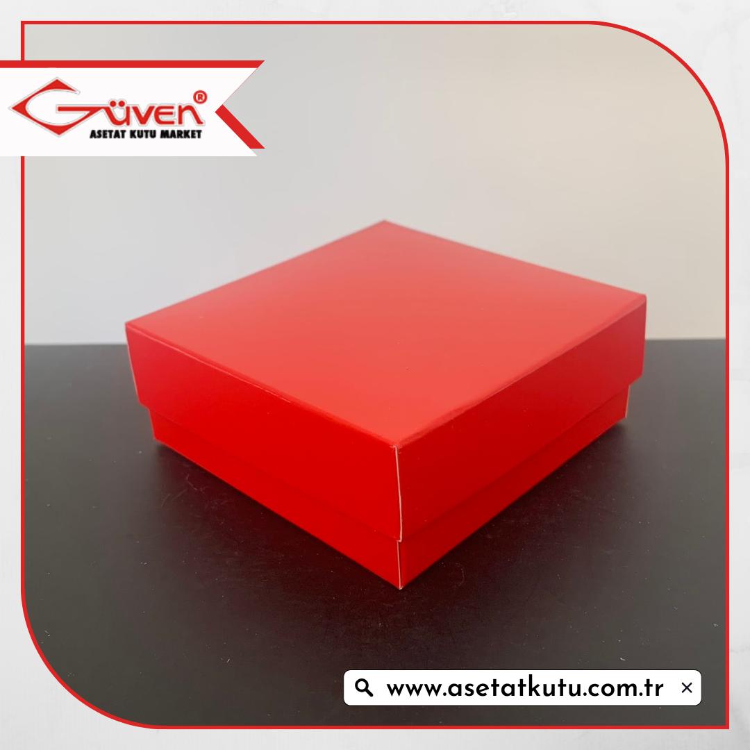 8x8x3 Kırmızı Komple Karton Kutu
