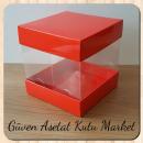 12x12x12 Çift Taraflı Kırmızı Karton Kutu