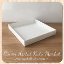 20x20x3 Altı Beyaz Karton Üstü Asetat Kutu