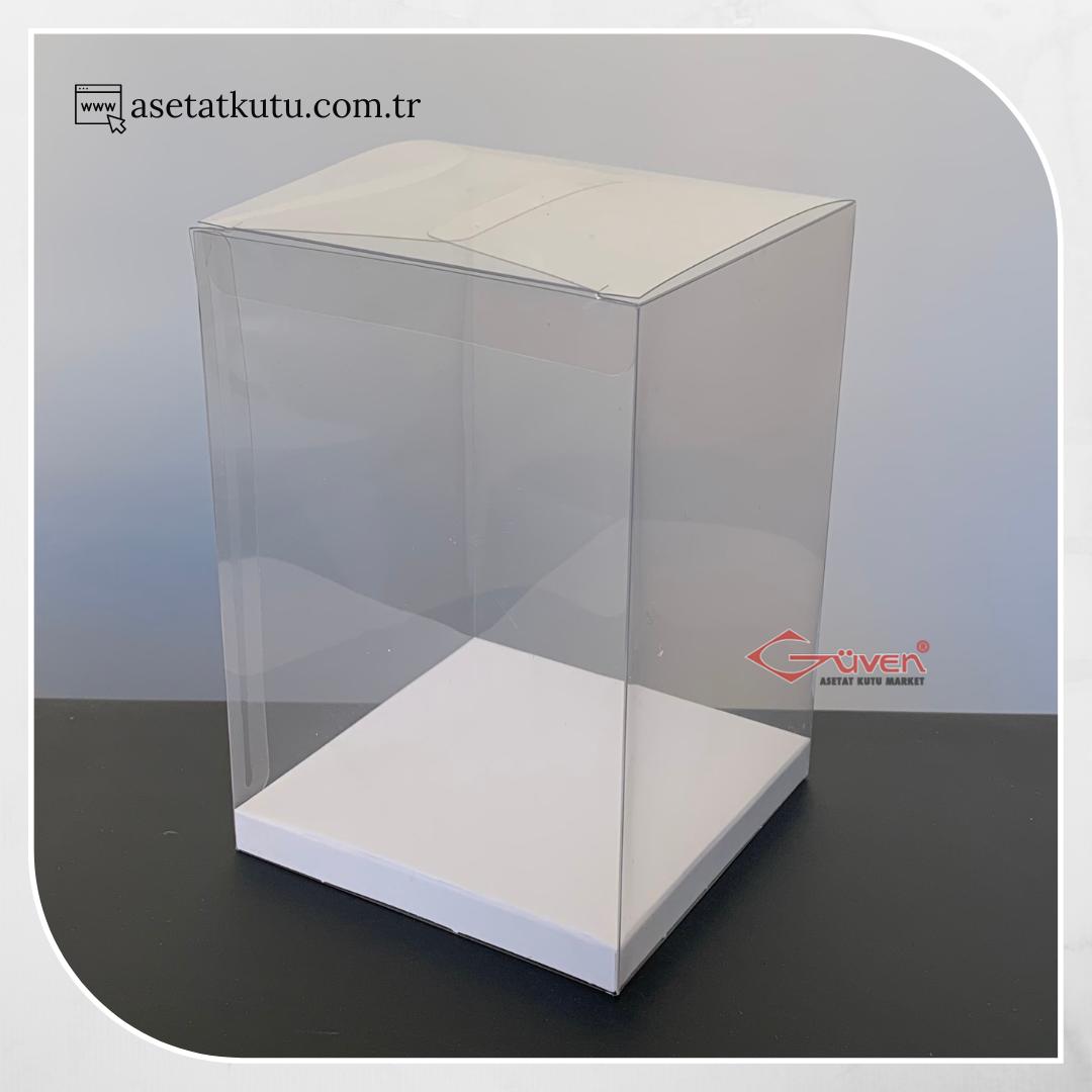 10x10x14 Beyaz İç Yükselticili Otomatik Asetat Kutu