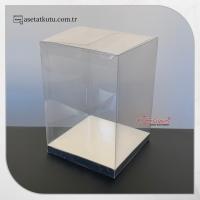 10x10x14 Gümüş Metalize İç Yükselticili Otomatik Asetat Kutu