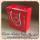 15.5x17x8 Ölçülü Kırmızı Üzerine Gümüş Saray Desenli Karton Çanta