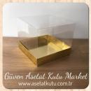 15x15x12 Altı Gold Metalize Karton Üstü Asetat Kutu