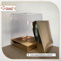 25x25x30 Gold Metalize Karton & Asetat Kutu