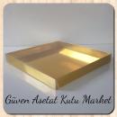 35x35x4 Altı Gold Metalize Karton Üstü Asetat Kutu