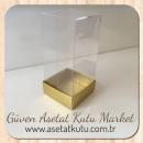 5x5x11 Altı Gold Metalize Karton Üstü Asetat Kutu