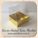 5x5x5 Altı Gold Metalize Karton Üstü Asetat Kutu
