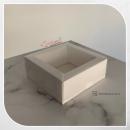 8x8x3 Altı Beyaz Karton Üstü Asetat Duvarlı Kutu