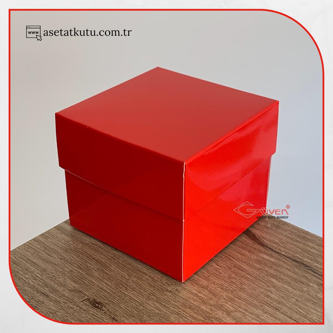 8x8x6.5 Kırmızı Komple Karton Kutu